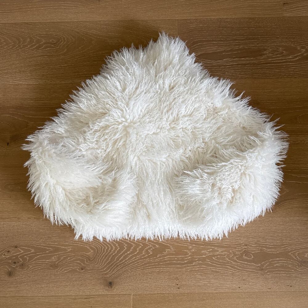White Fox Fur Jacket Weekend Away Size S/M Cream - Picture 3 of 4